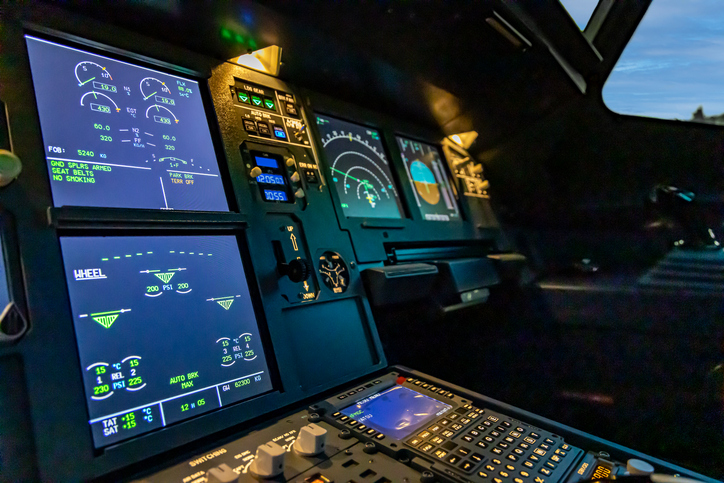 close up of an aircraft cockpit
